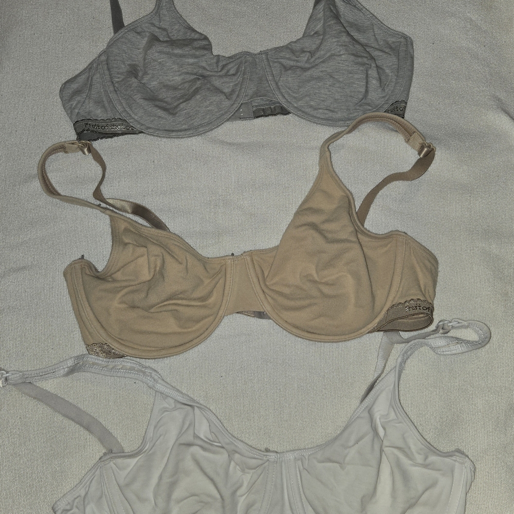 Fruit of the Loom Women's Bra Set - Gray, Tan, and White